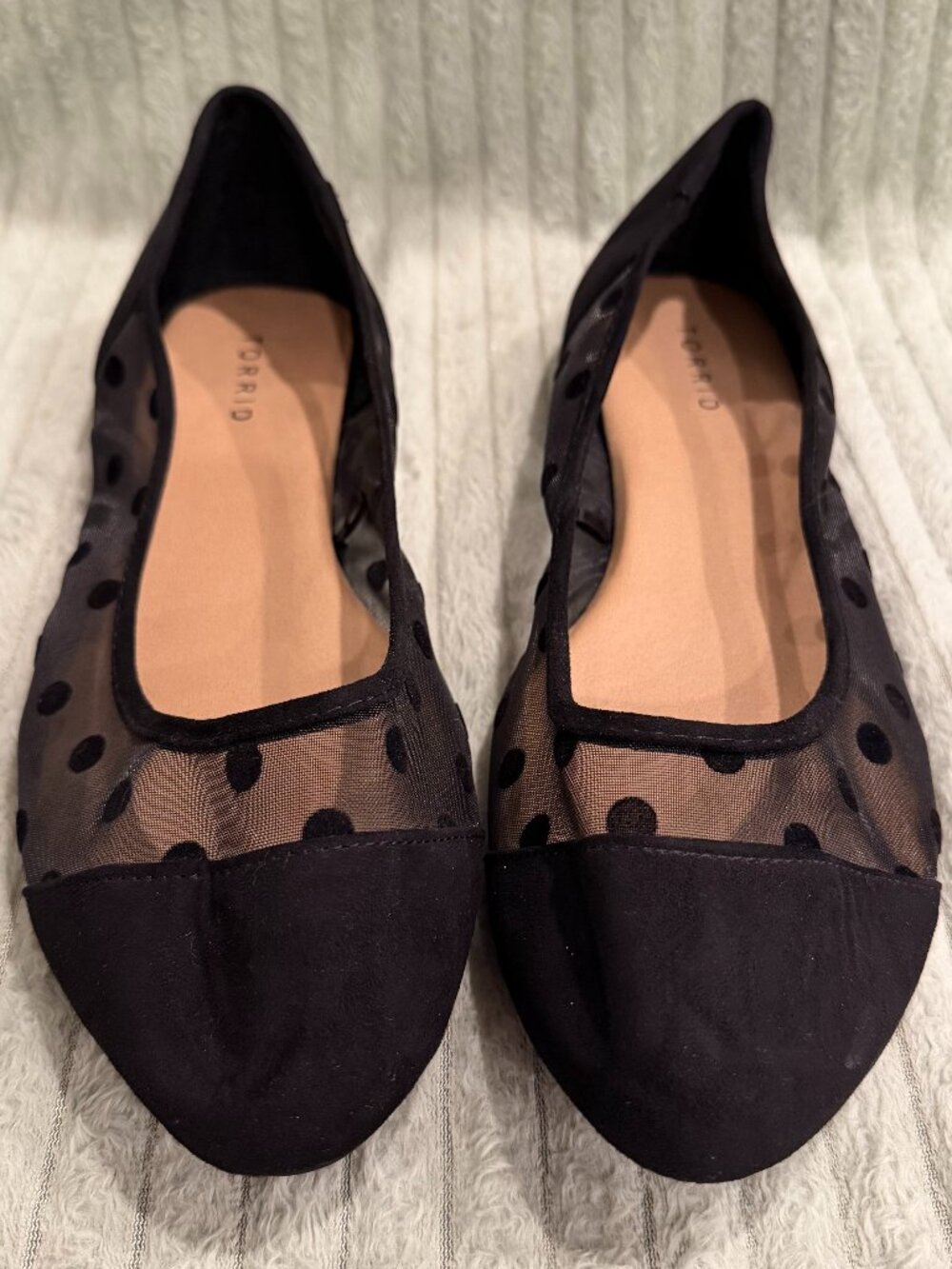 torrid Black Mesh Polka Dot Ballet Flats